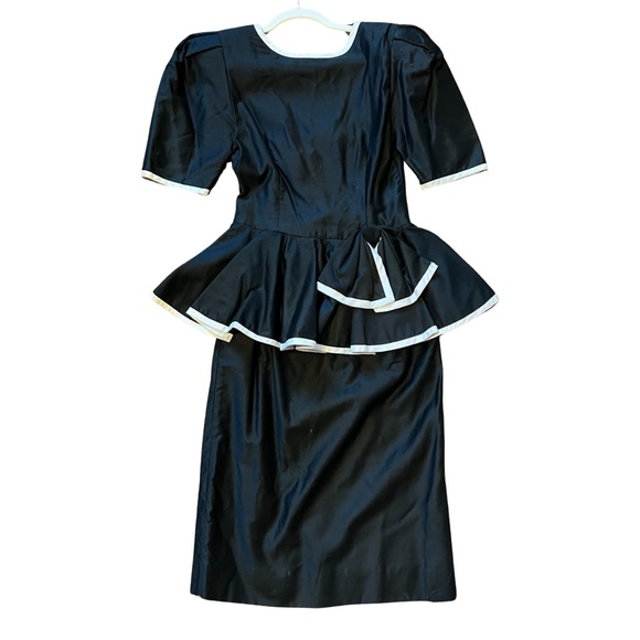 Saks Fifth Avenue black dress with bow cotton size 4 - Picture 9 of 10